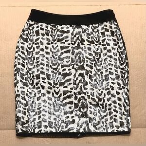 The Limited Zebra Print Sequins Skirt Size 8